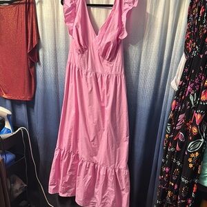 Elegant Pink Ruffle Dress